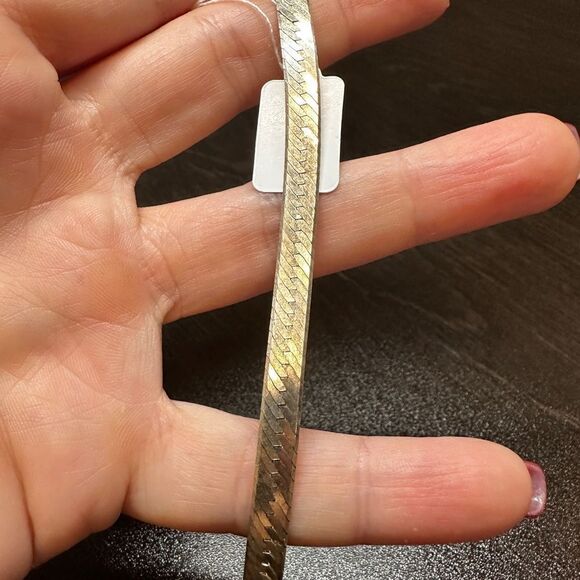 Unisex Stamped Italy silver .925 herringbone bracelet! - Picture 7 of 8